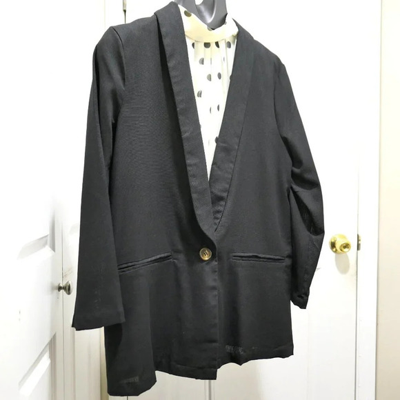 BloomChic Vintage 100% Cotton + Linen Office Blazer Women's Blazer Size M - Picture 1 of 5